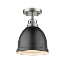  3602-FM PW-BLK - Duncan Flush Mount in Pewter with a Matte Black Shade